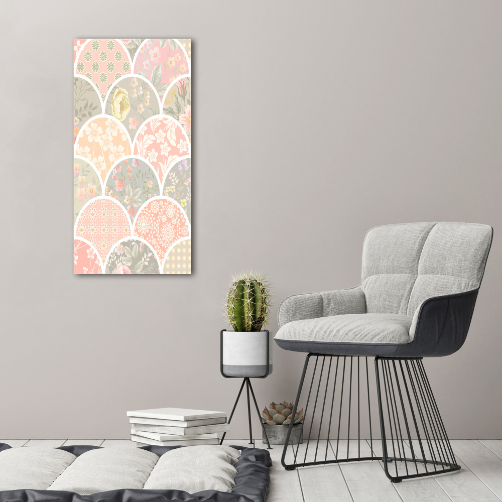 Wall art on glass Floral pattern