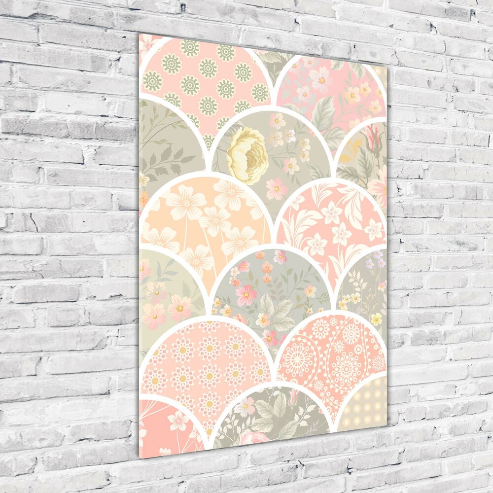 Wall art on glass Floral pattern