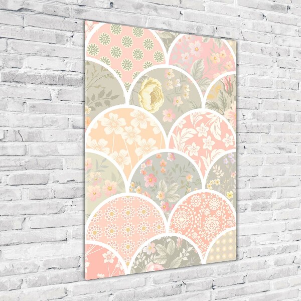 Wall art on glass Floral pattern