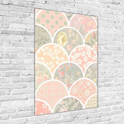 Wall art on glass Floral pattern