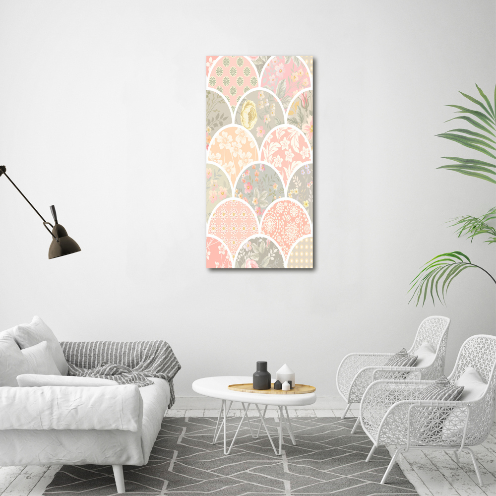 Wall art on glass Floral pattern