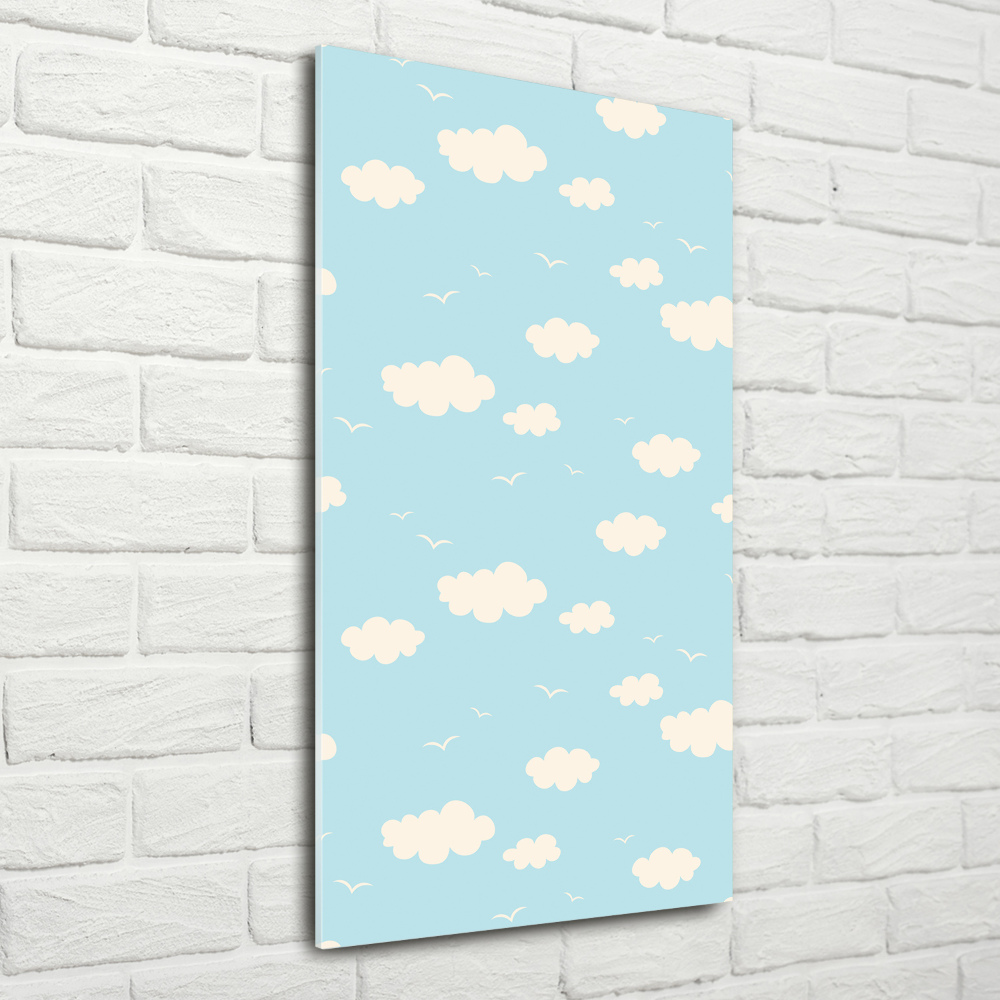 Glass wall art Clouds