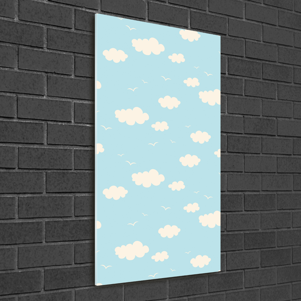 Glass wall art Clouds