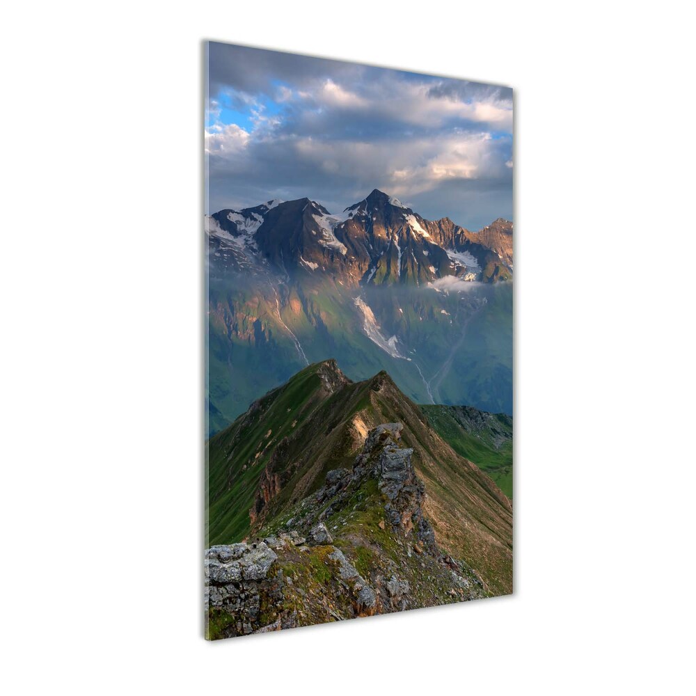 Wall art on glass Mountain peaks