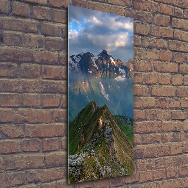 Wall art on glass Mountain peaks