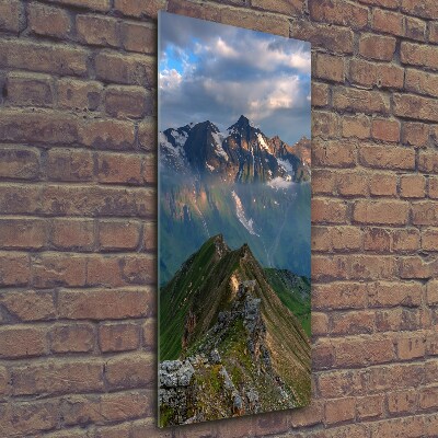 Wall art on glass Mountain peaks