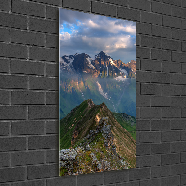 Wall art on glass Mountain peaks