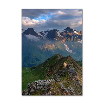 Wall art on glass Mountain peaks