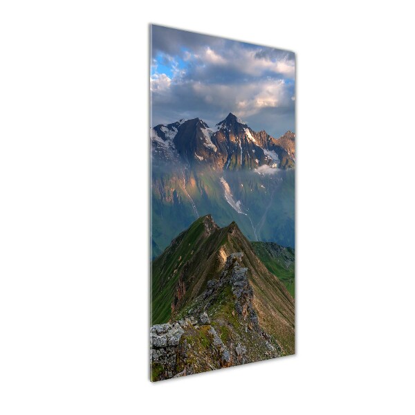 Wall art on glass Mountain peaks