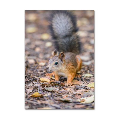 Glass art picture Squirrel in the forest