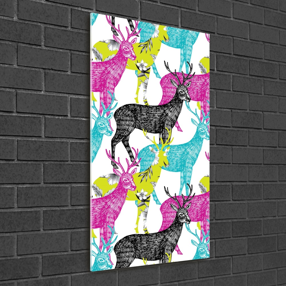 Photo printed on glass Colorful deer