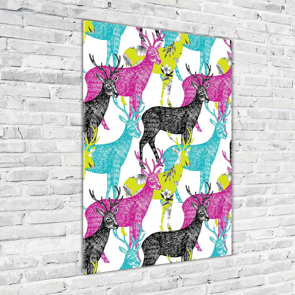 Photo printed on glass Colorful deer