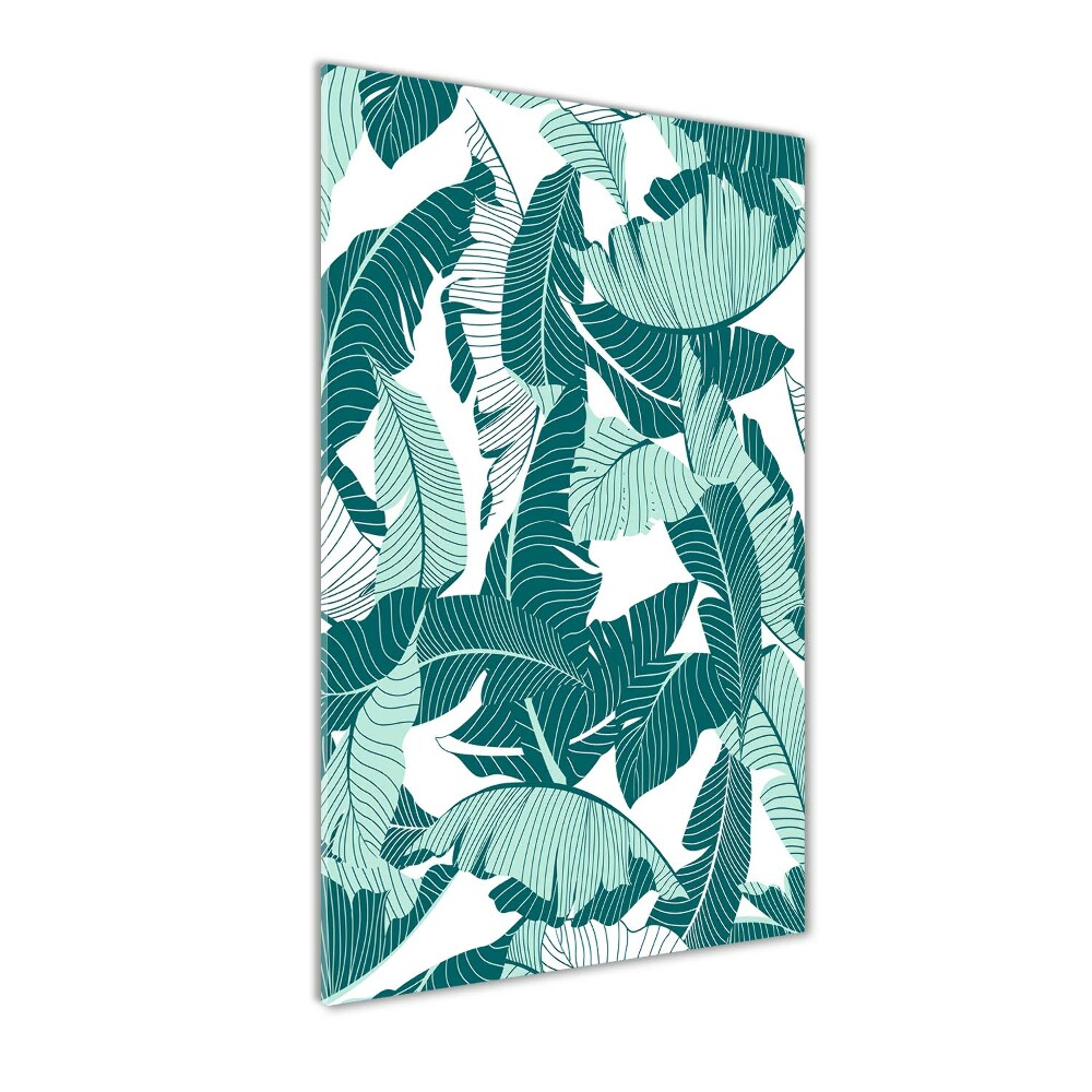 Glass art picture Tropical leaves