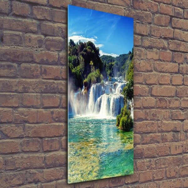 Print on a a glass KRKA waterfall