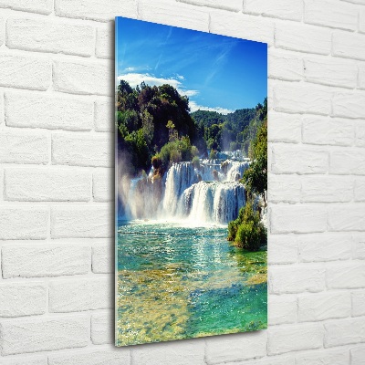 Print on a a glass KRKA waterfall