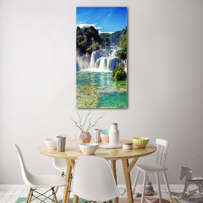 Print on a a glass KRKA waterfall