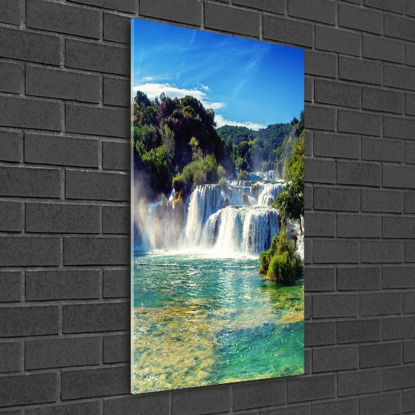 Print on a a glass KRKA waterfall