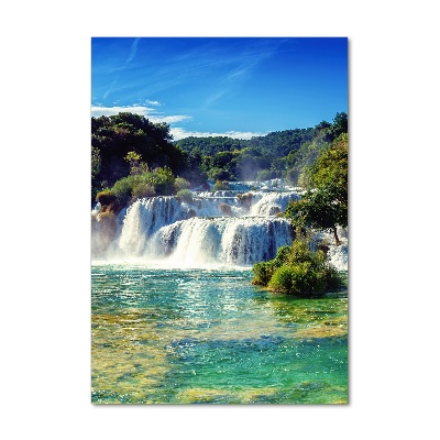 Print on a a glass KRKA waterfall