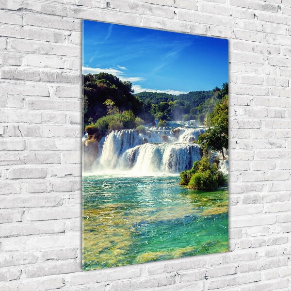 Print on a a glass KRKA waterfall