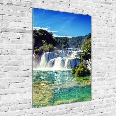 Print on a a glass KRKA waterfall