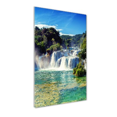 Print on a a glass KRKA waterfall