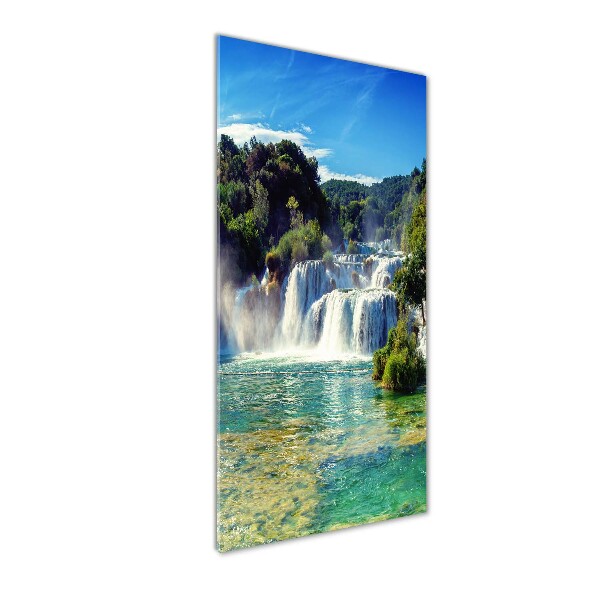 Print on a a glass KRKA waterfall