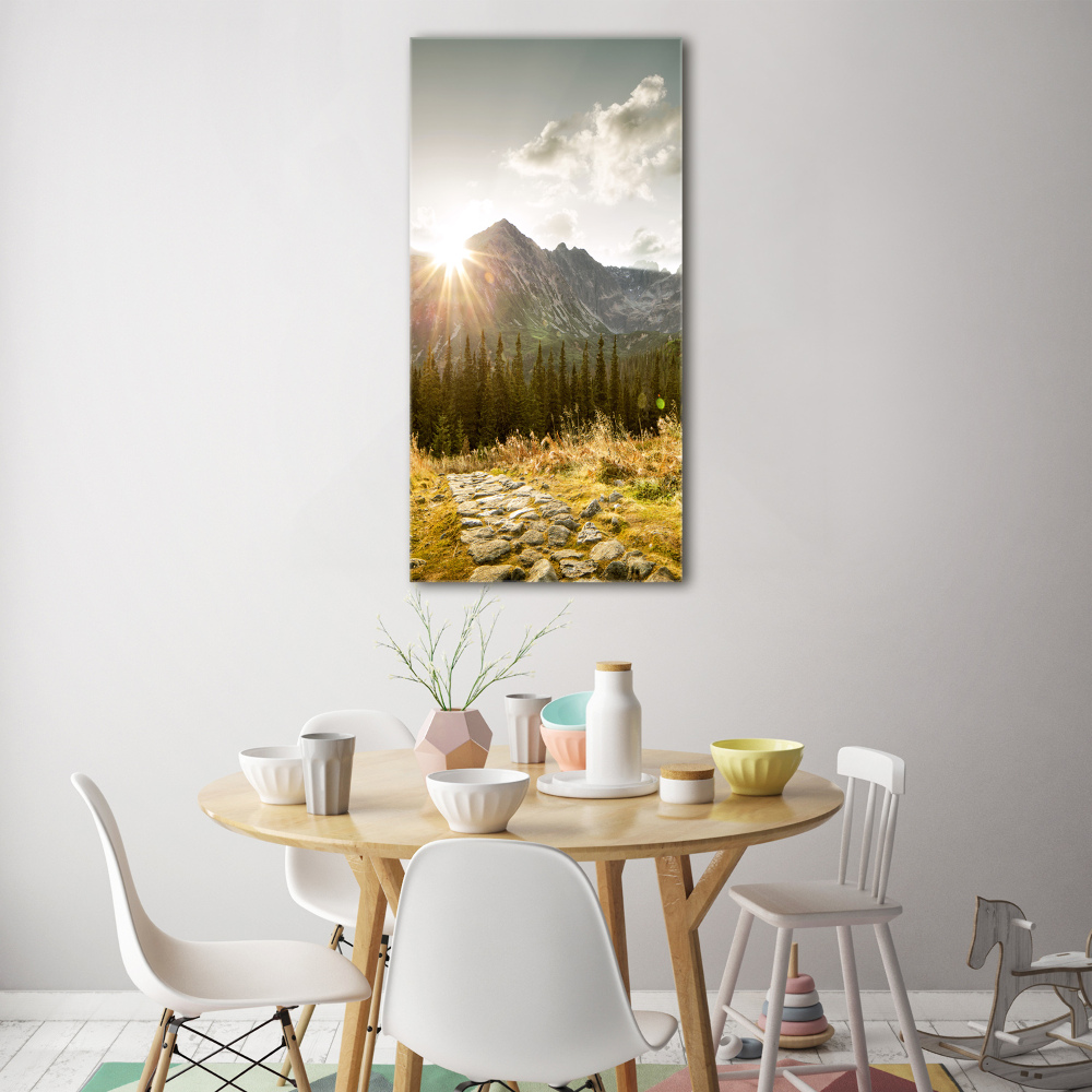 Glass wall art Sunset of the Tatra Mountains