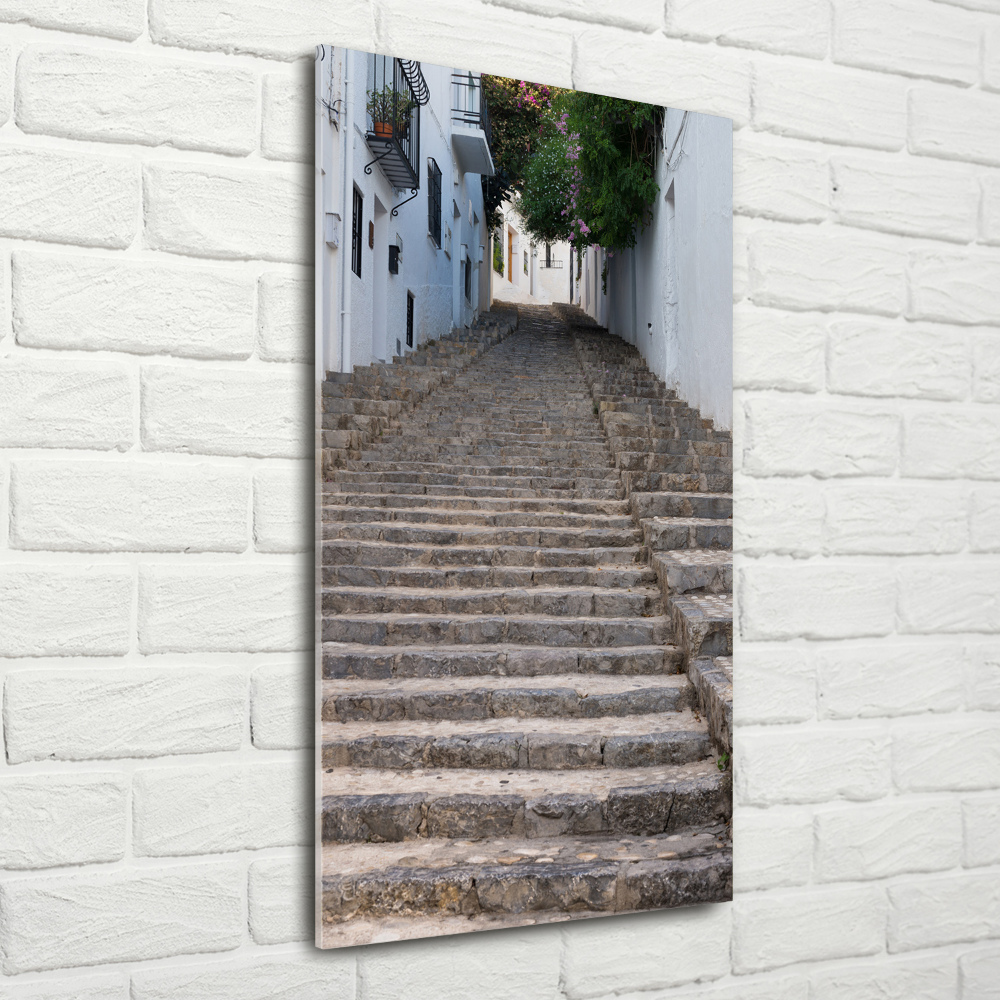 Wall art on glass Stone stairs