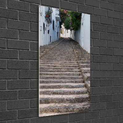 Wall art on glass Stone stairs