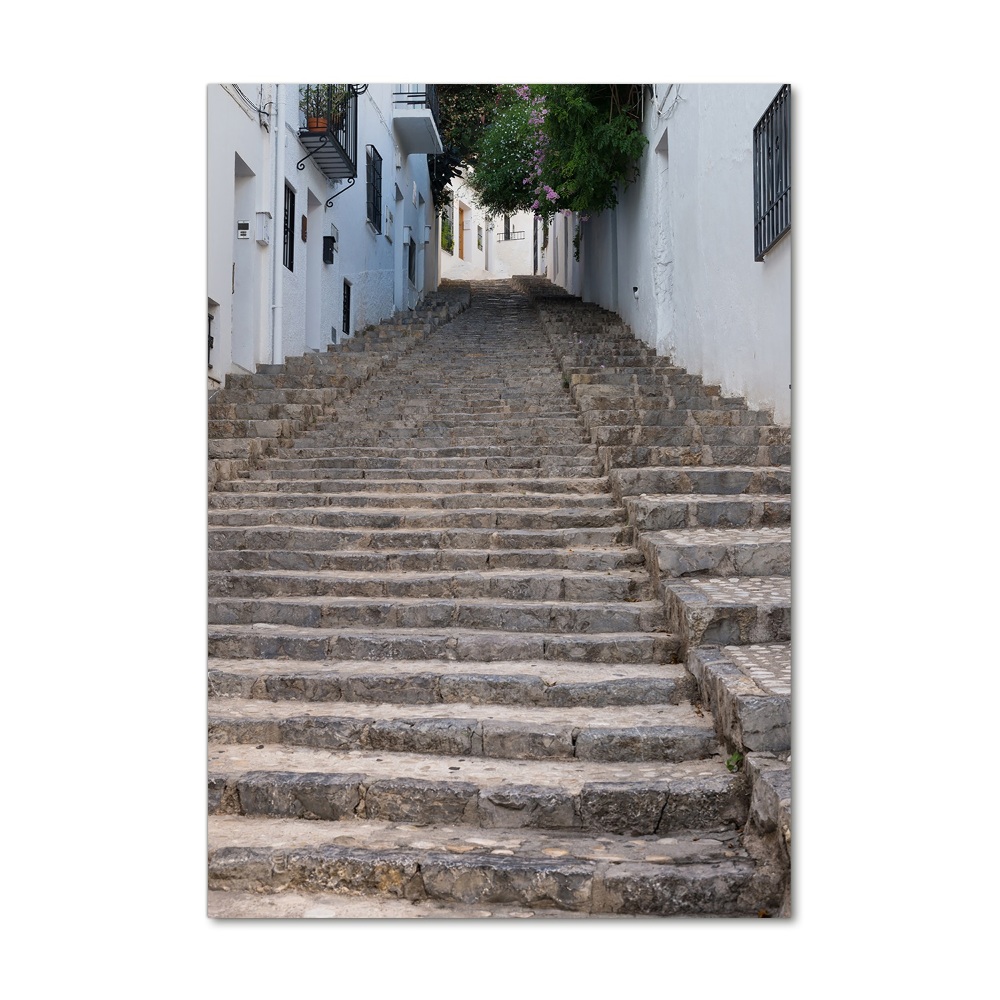 Wall art on glass Stone stairs