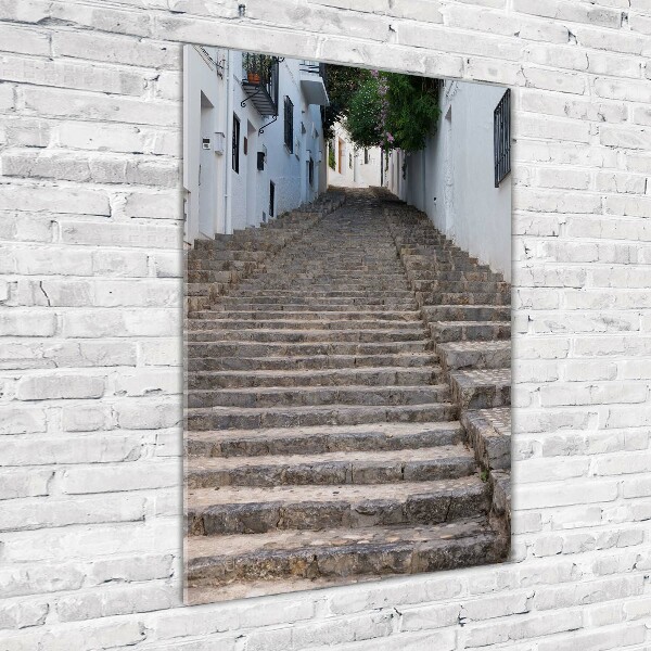 Wall art on glass Stone stairs