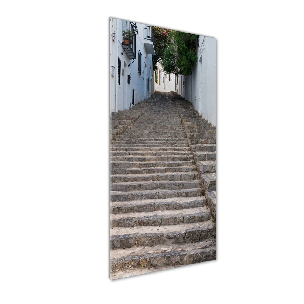 Wall art on glass Stone stairs