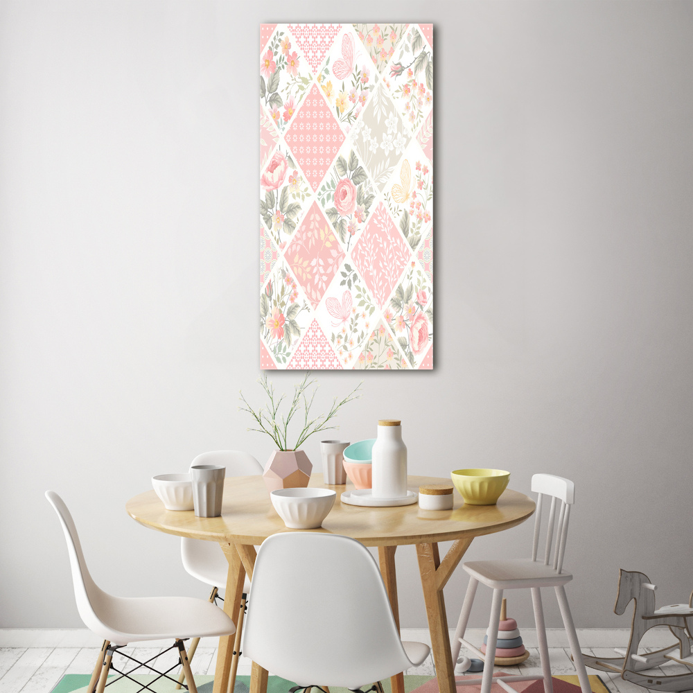 Wall art on glass Floral pattern