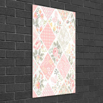 Wall art on glass Floral pattern