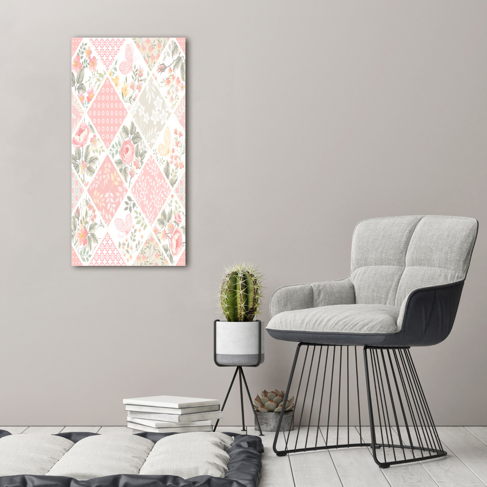 Wall art on glass Floral pattern