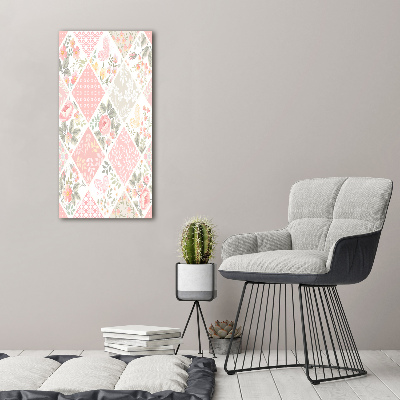 Wall art on glass Floral pattern