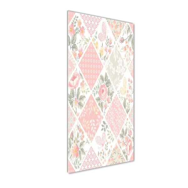 Wall art on glass Floral pattern