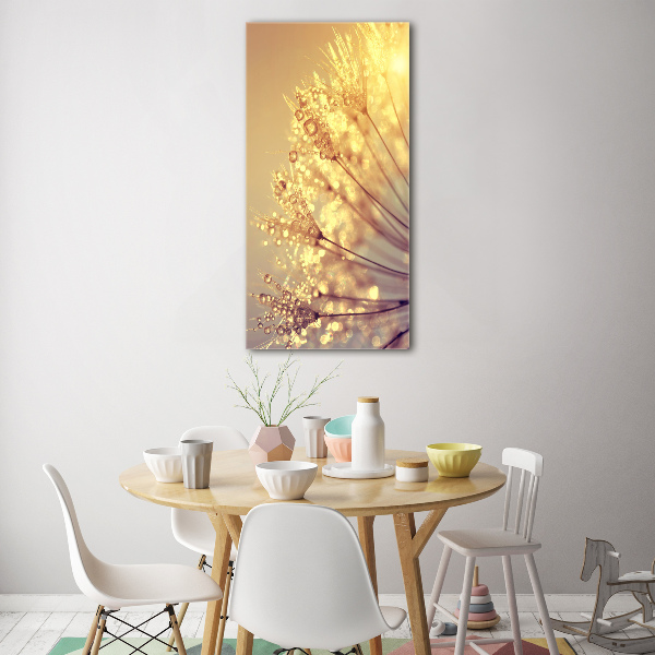 Wall art on glass Dandelion seeds