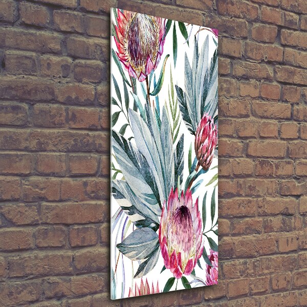 Wall art on glass Protea