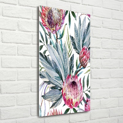 Wall art on glass Protea