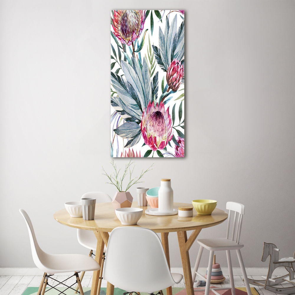 Wall art on glass Protea