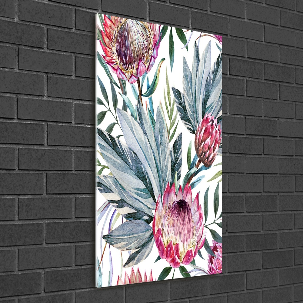 Wall art on glass Protea