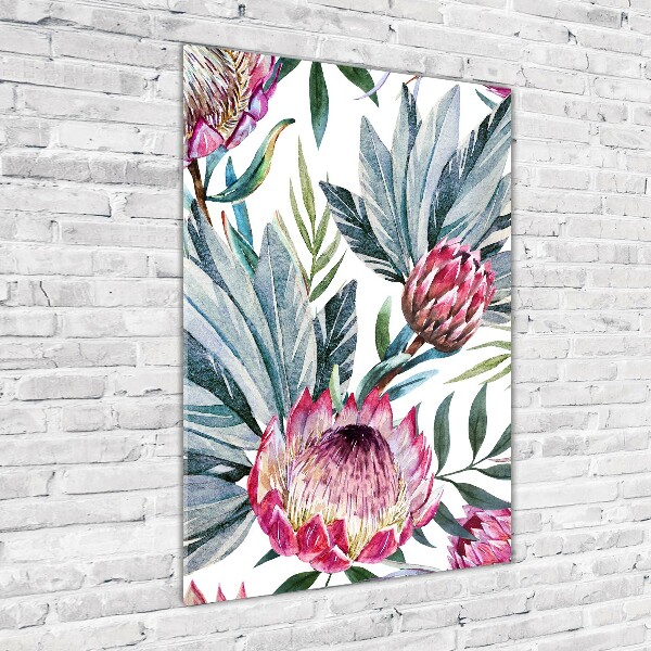 Wall art on glass Protea