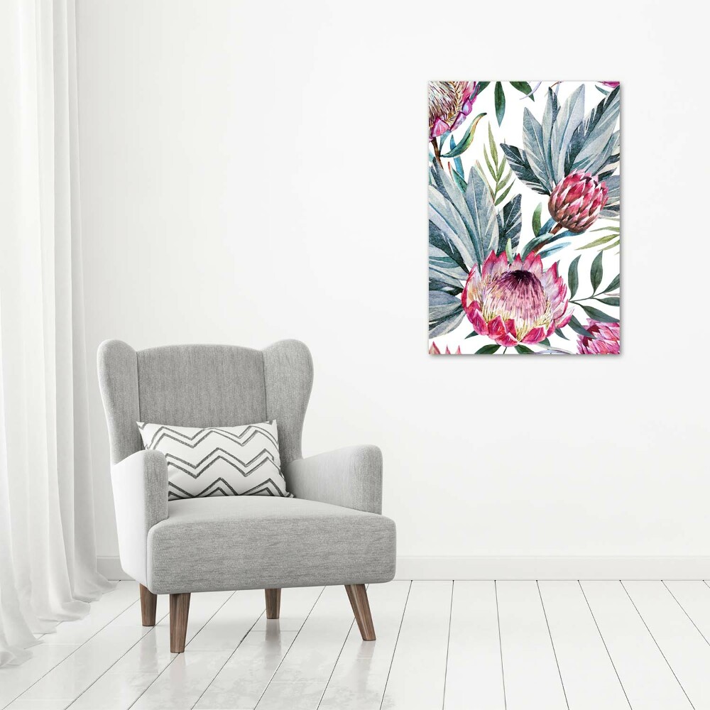 Wall art on glass Protea