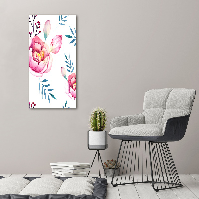 Print on a a glass Peonies