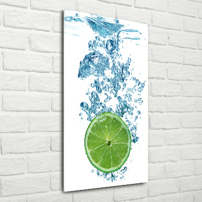 Wall art on glass Lime underwater