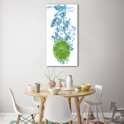 Wall art on glass Lime underwater