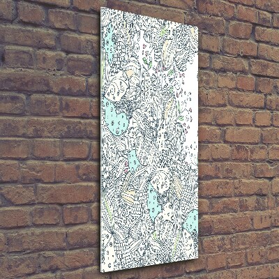 Glass art picture Floral pattern