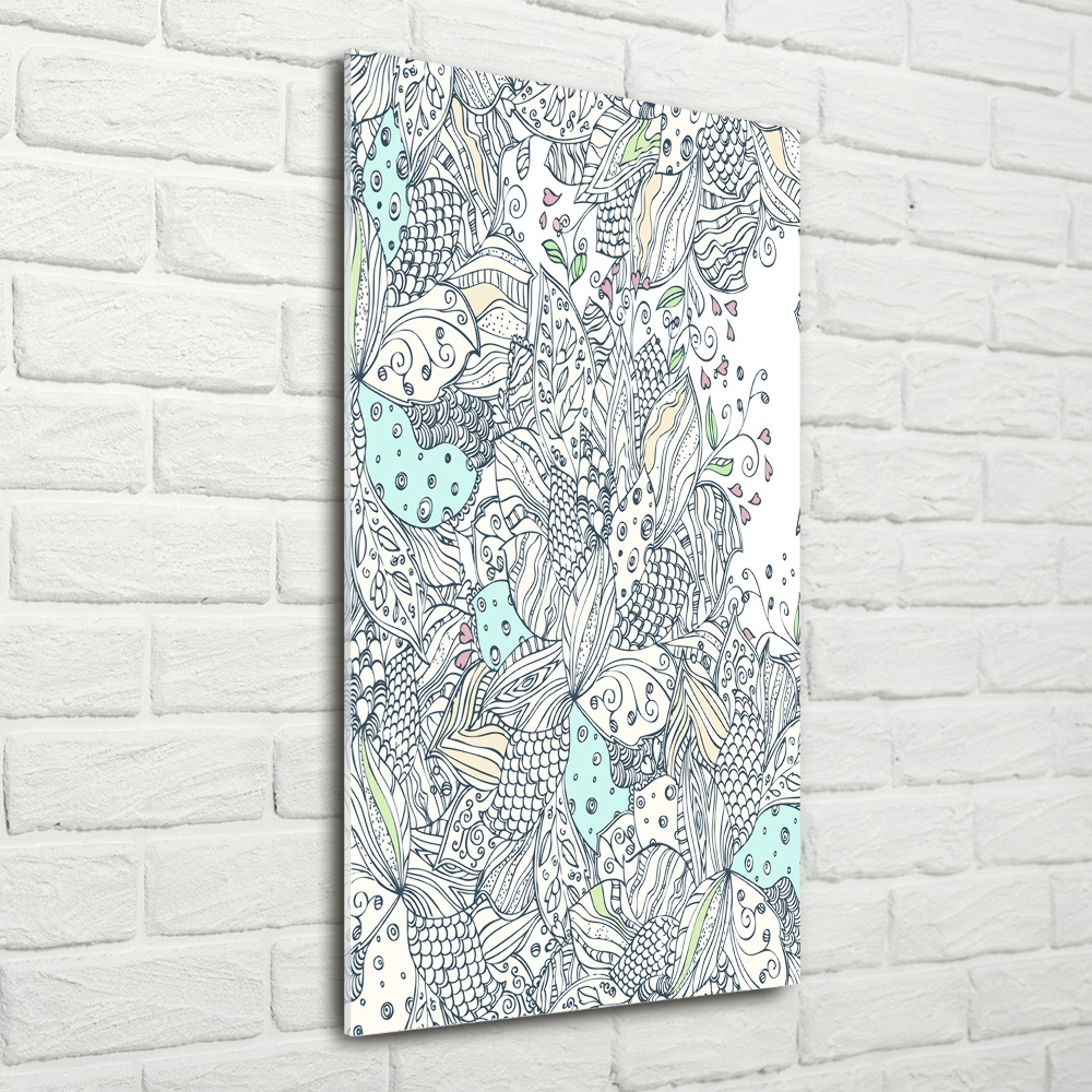 Glass art picture Floral pattern