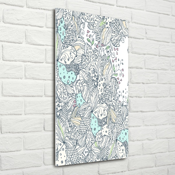 Glass art picture Floral pattern